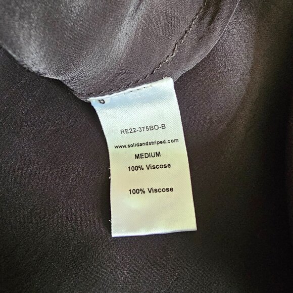 NWT!! Solid & Striped Ariel Flowy Sleeveless Midi Dress With Pockets M Blackout - Picture 13 of 14